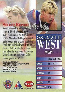1996 Select AFL #90 Scott West Back